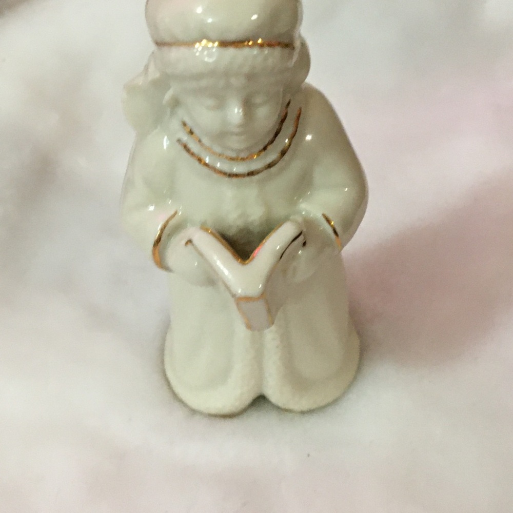 Ceramic Angel Figurine with Gold Accents